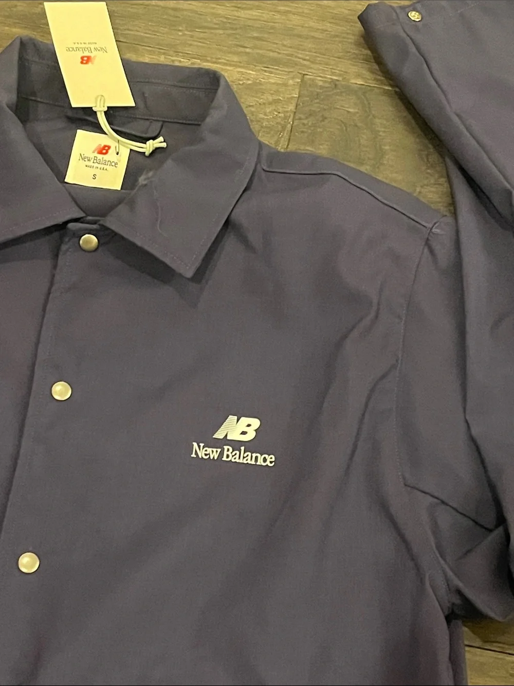 New Balance Made in USA Woven Nylon Shirt Jacket new Mens Size Small